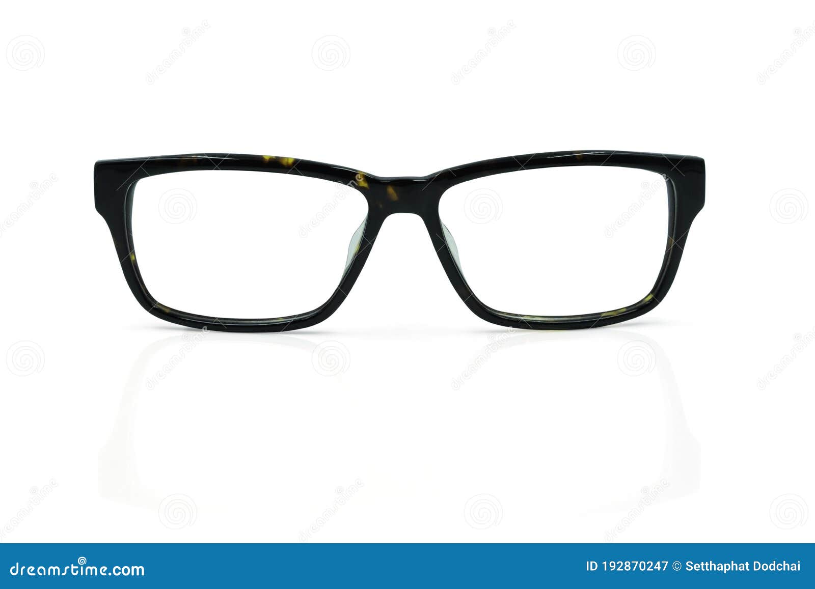 Front View of Men`s Eyeglasses. Brown and Black of Frame Plastic ...