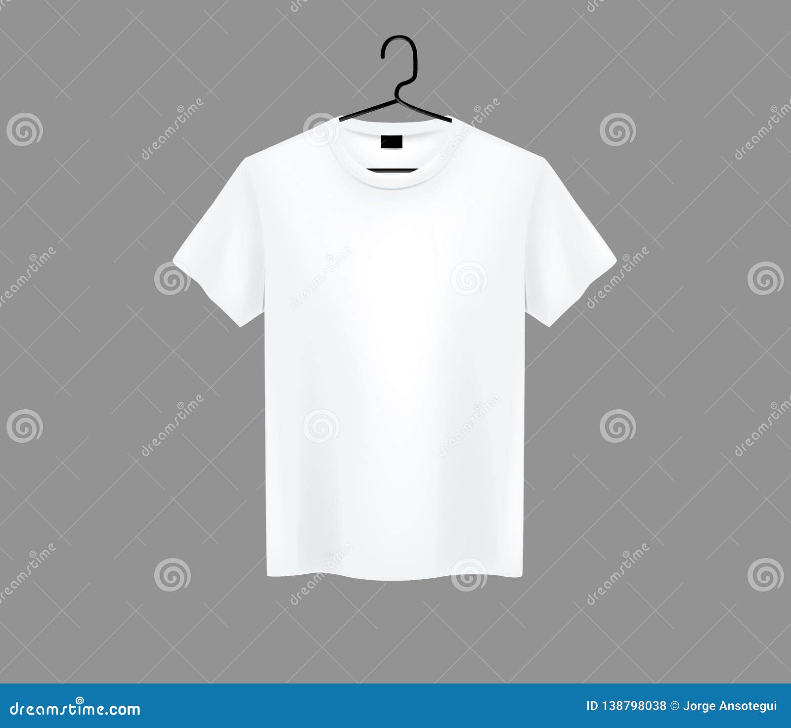 Download Front View Of Men`s White T-shirt Mock-up On Metal Hanger ...