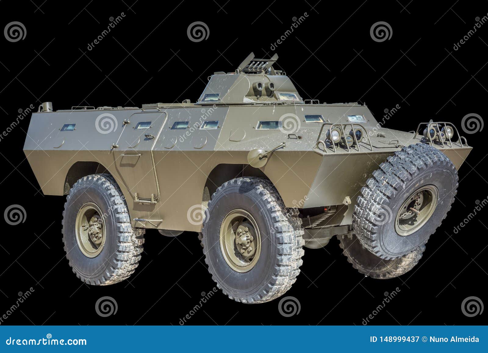 front view of old armored military vehicle