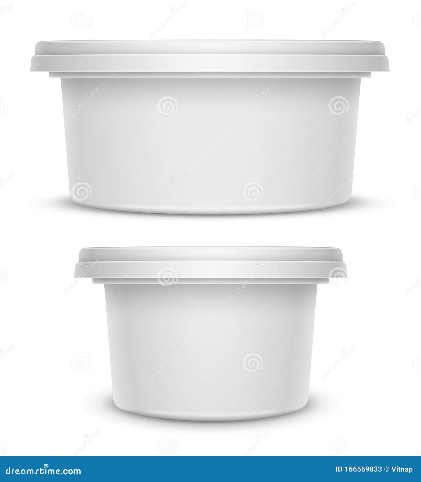 Front View of Oval Container. 3D Illustration Isolated on White Background Stock Illustration