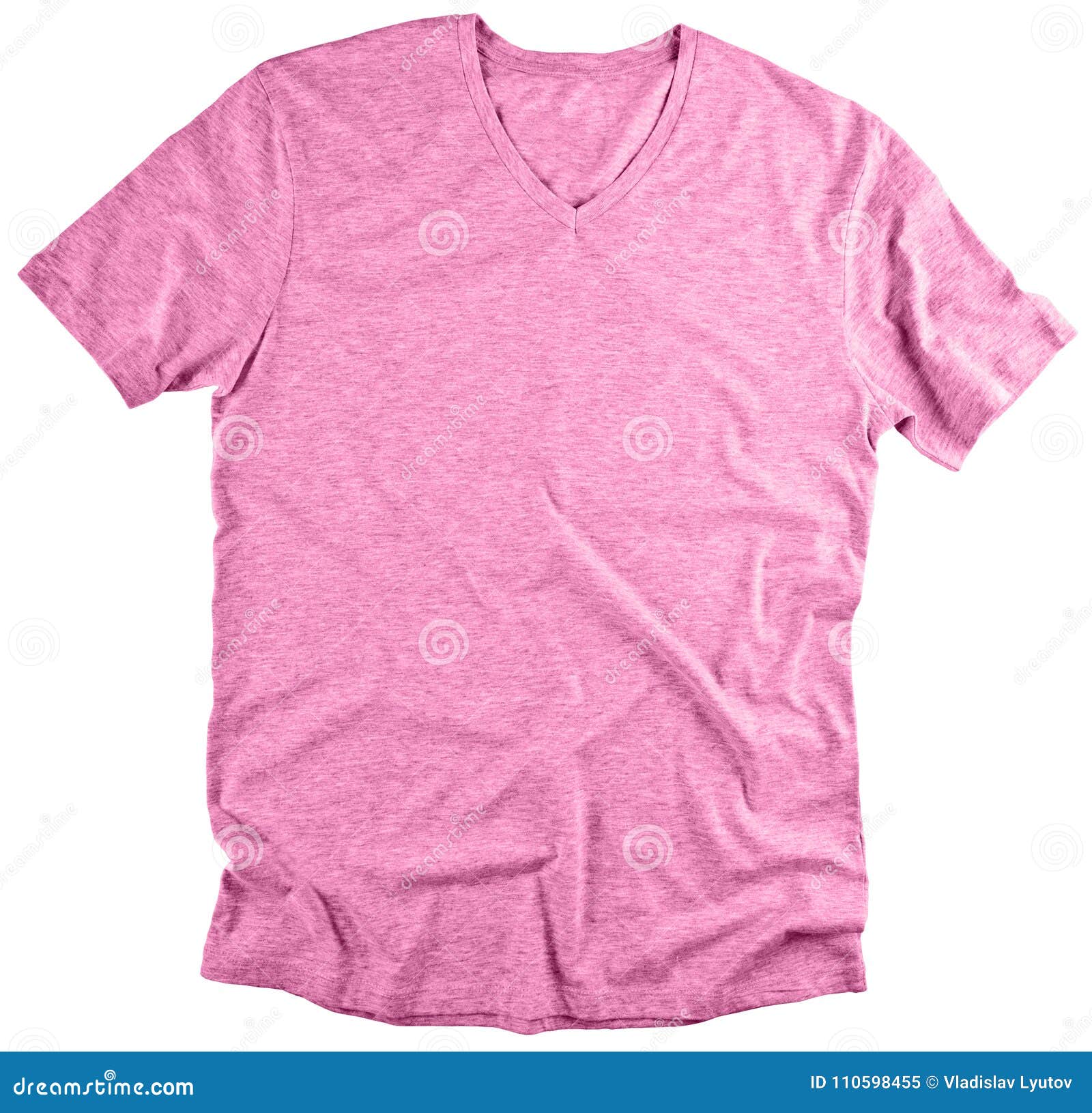 Front View of Pink T-shirt on White Background. Stock Image - Image of ...