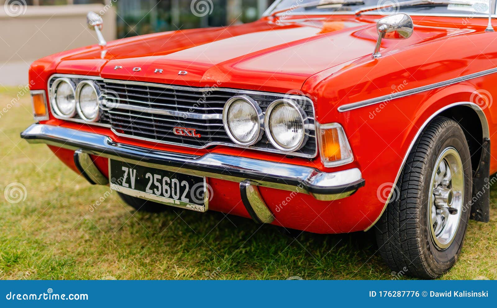 Front View On Red Ford Cortina Gxl Mk3 From 1970s Editorial Photo