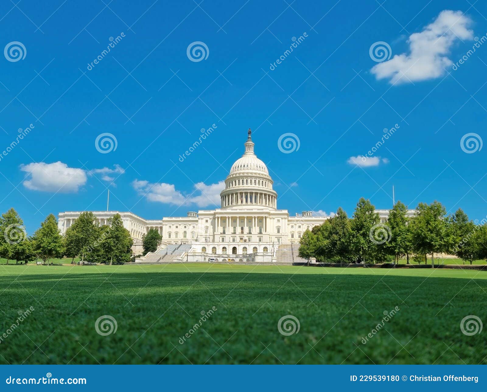 Low Angle View from the Lawn of Capitol Hill Stock Photo Image of