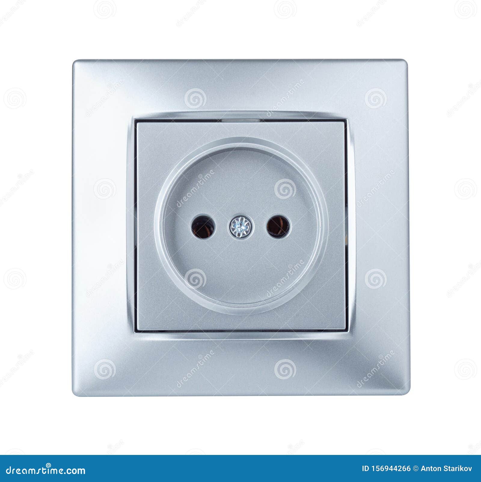 Front View of Silver Electric Outlet Stock Photo Image of light, equipment 156944266