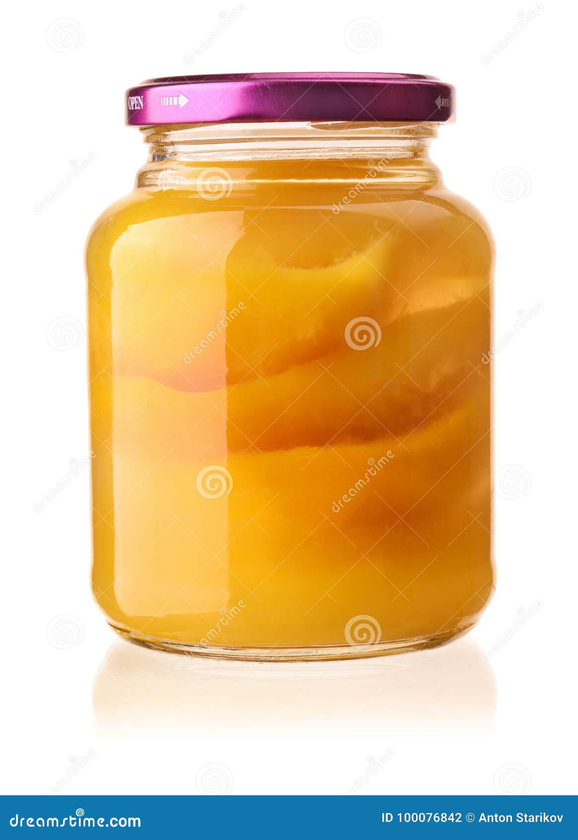 Front View of Sliced Mangos in Natural Syrup Jar Stock Photo Image of