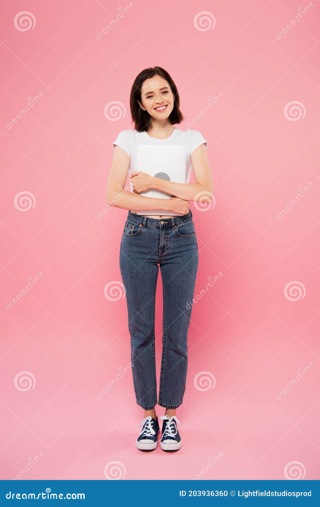 Front View of Smiling Pretty Girl Stock Photo - Image of european ...