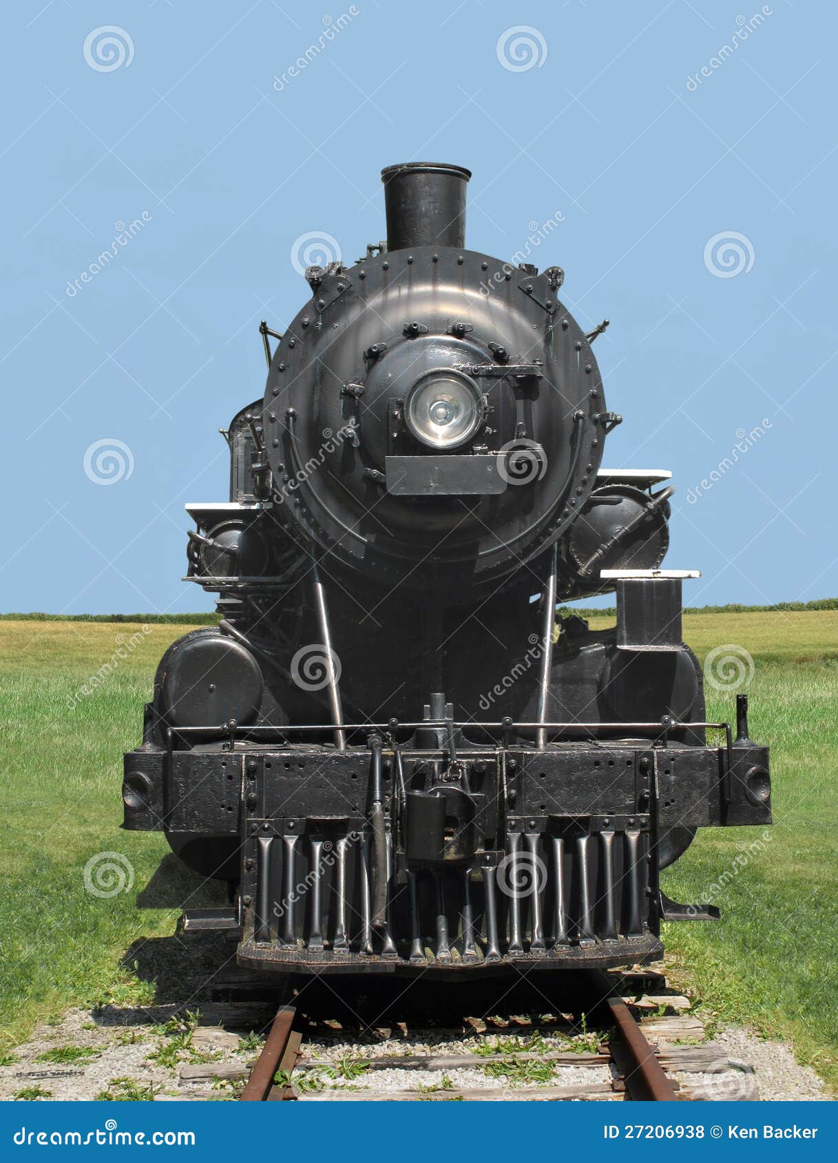 front view train steam locomotive.