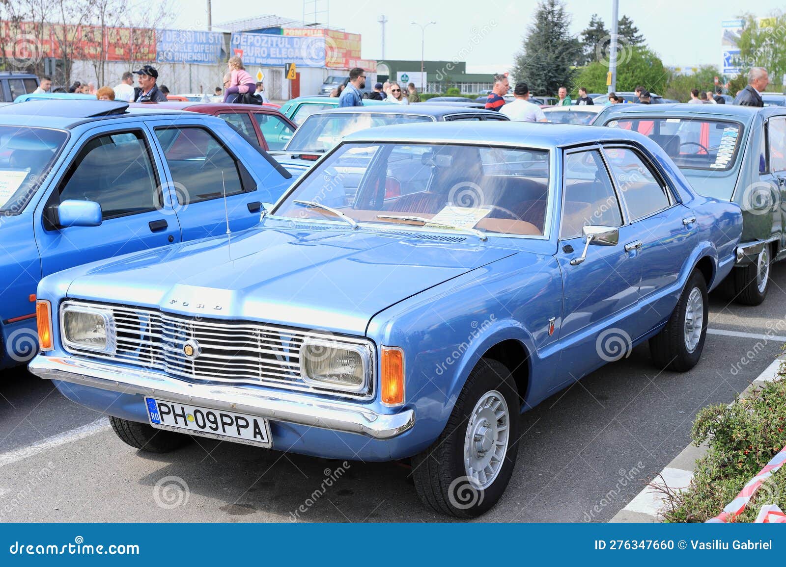 Front view vintage Ford at exhibition Retro & Electro Parade Ploiesti