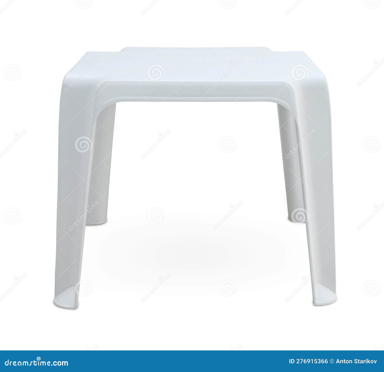 Front View of White Plastic Patio Side Table Stock Photo Image of