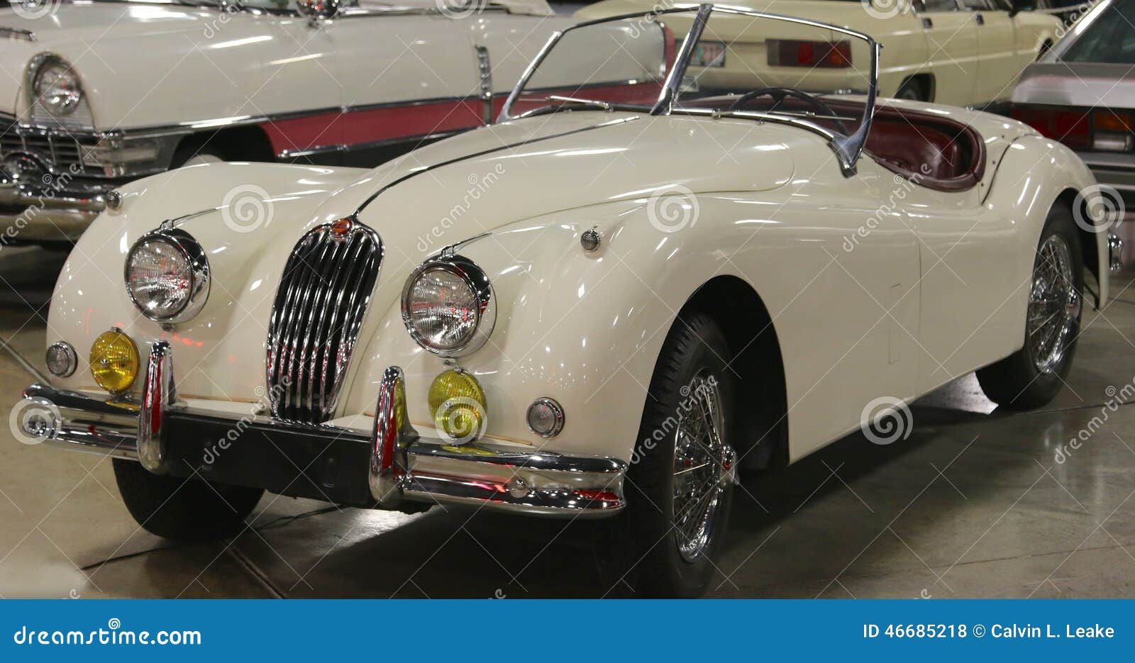 JAGUAR XK140 OTS 1954 On An Old Racing Car In Rally Mille Miglia 2018