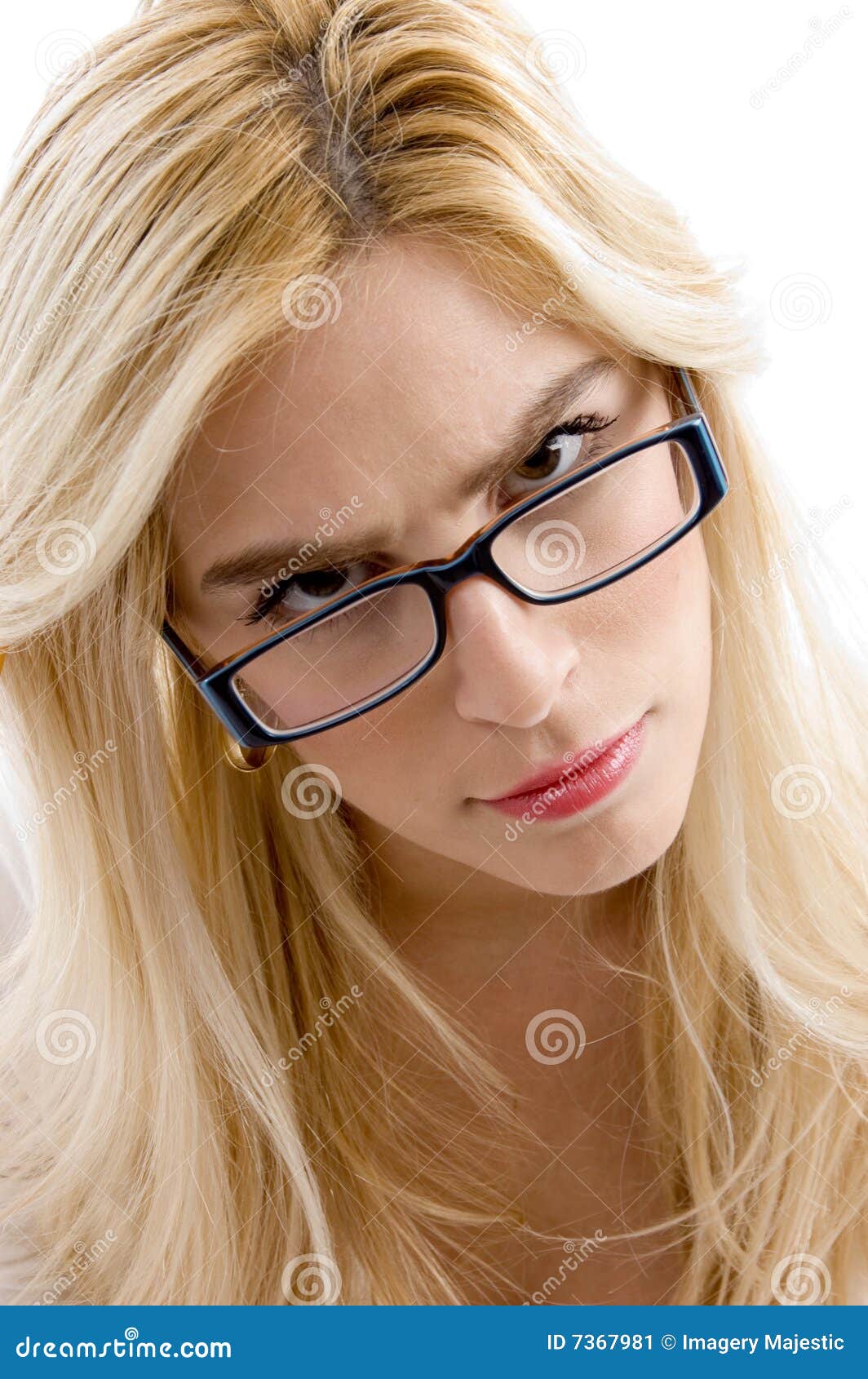 Front View of Woman Wearing Spectacles Stock Image Image of concept