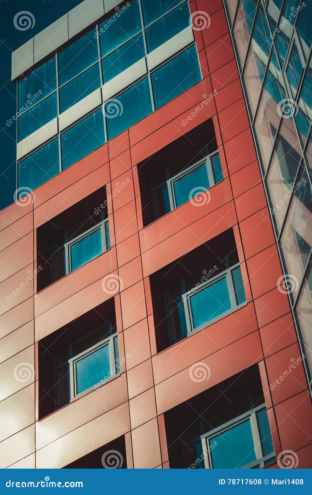 Front Walls of Modern Buildings in Red Colors Stock Photo Image of