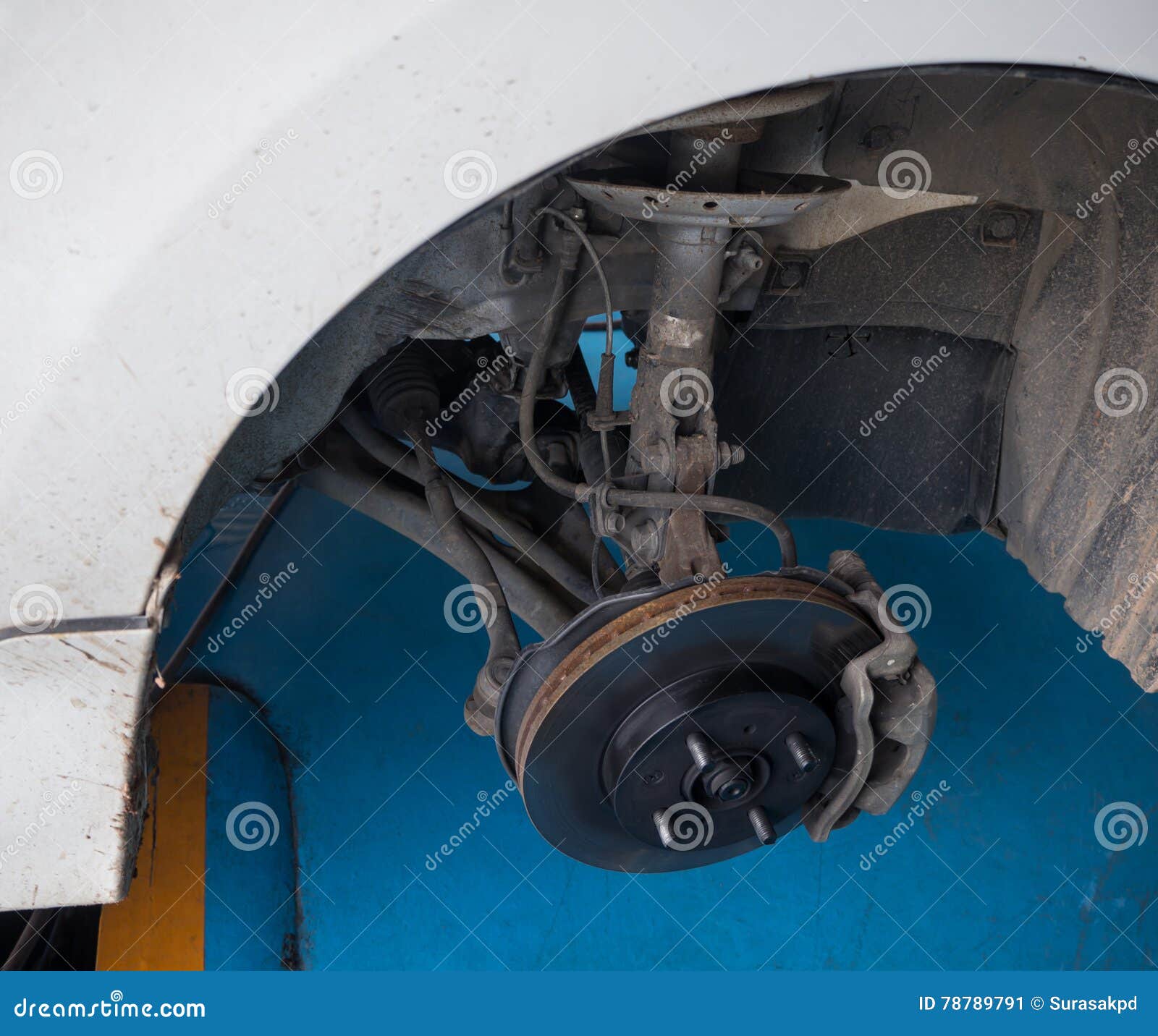 Front Wheel Disk Brake And Caliper Maintenance Job. Stock Image Image