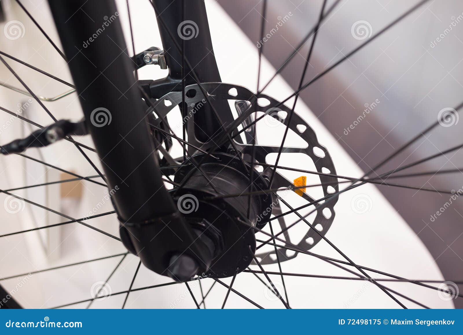 Front wheel hub of bicycle stock image. Image of circle 72498175