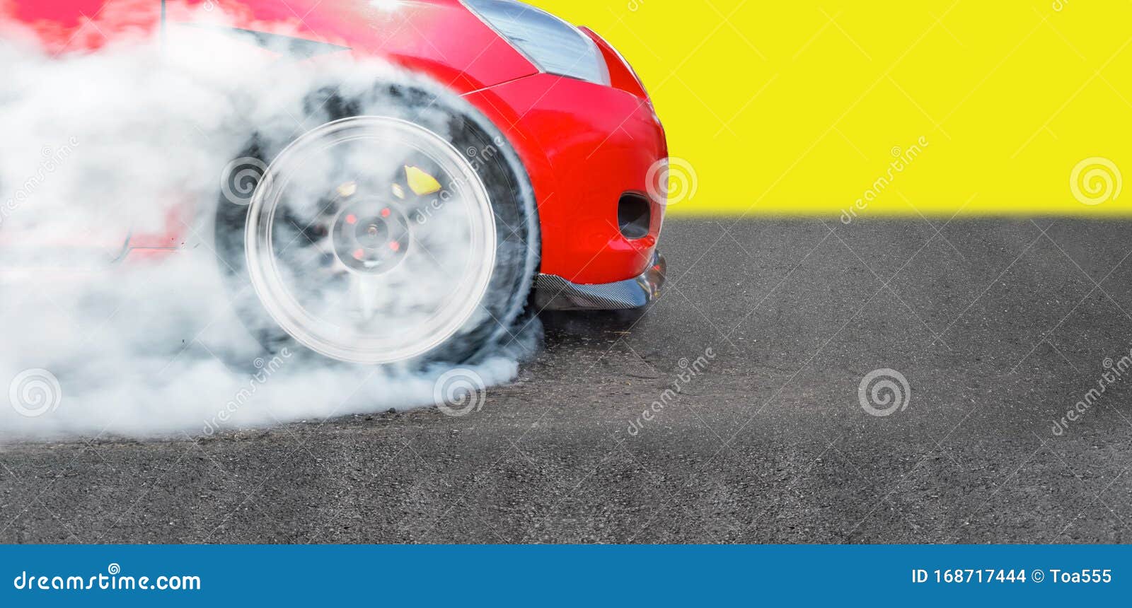 Race Drift Car Burning Tires on Speed Track Stock Photo Image of