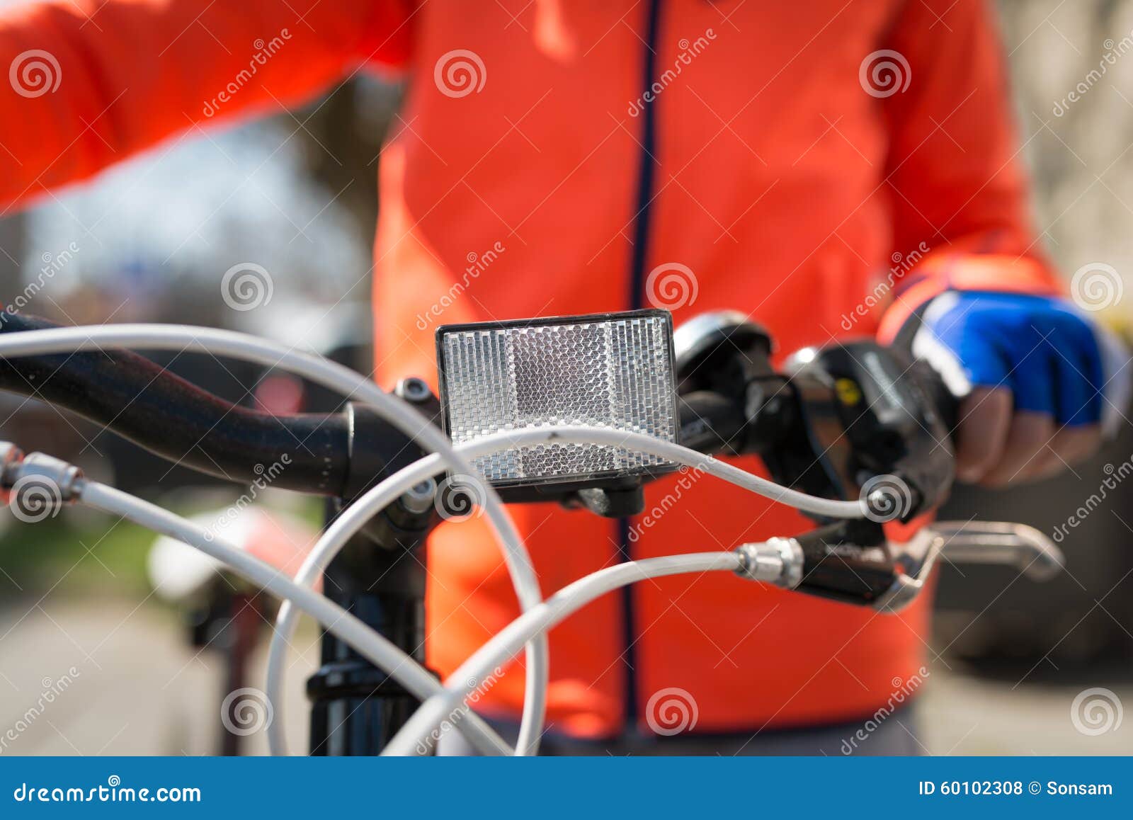 Front White Reflector on Bike Stock Photo Image of macro, safety 60102308
