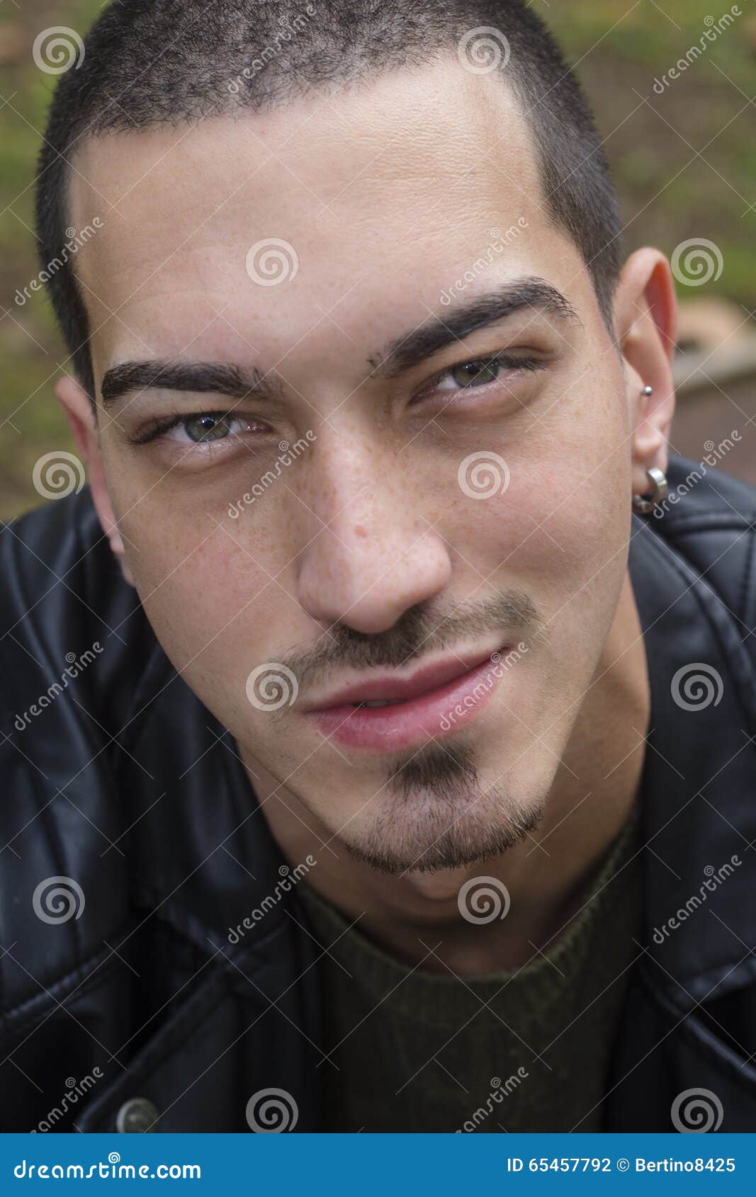 Frontal Portrait of a Boy with Green Eyes Stock Photo - Image of face ...