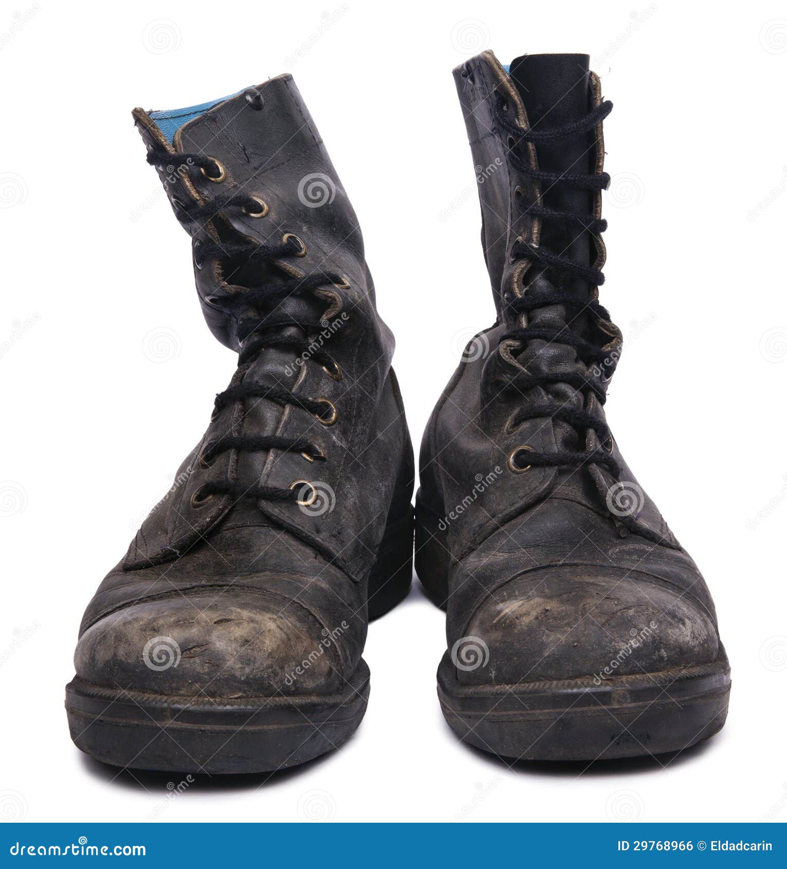 Isolated Used Army Boots - Frontal Stock Photo - Image of right ...