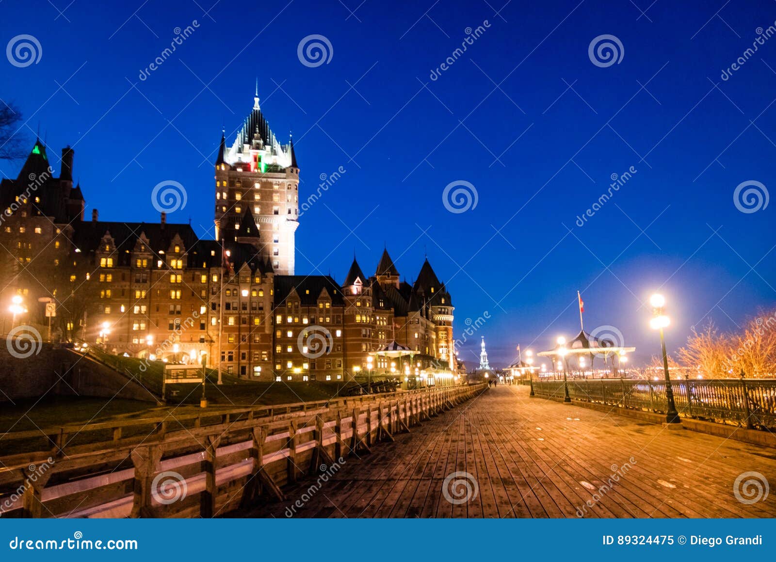 Frontenac Castle and Dufferin Terrace at Night Quebec City, Quebec