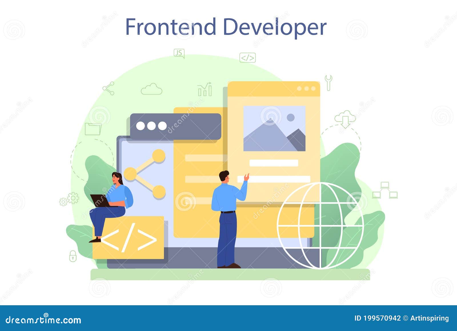 Frontend Developer Concept. Website Interface Design Improvement Stock ...