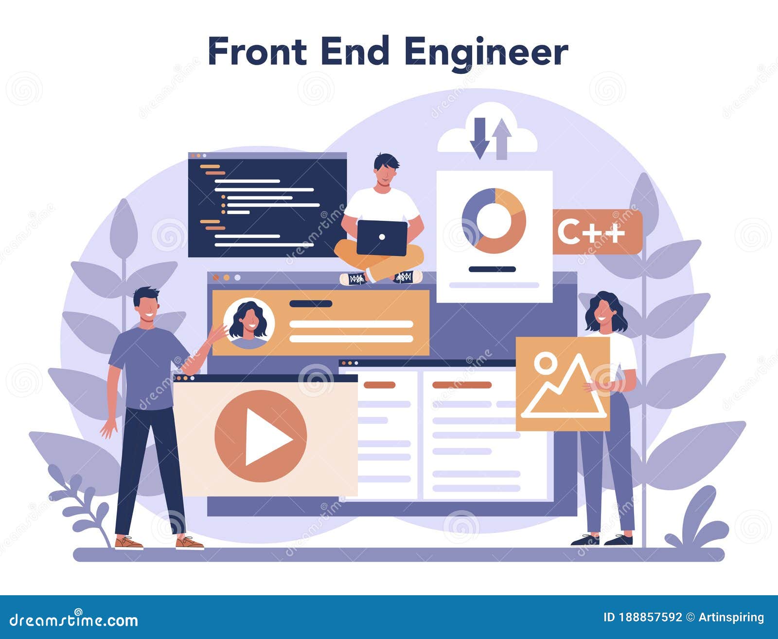 Frontend Development Concept. Website Interface Design Improvement ...
