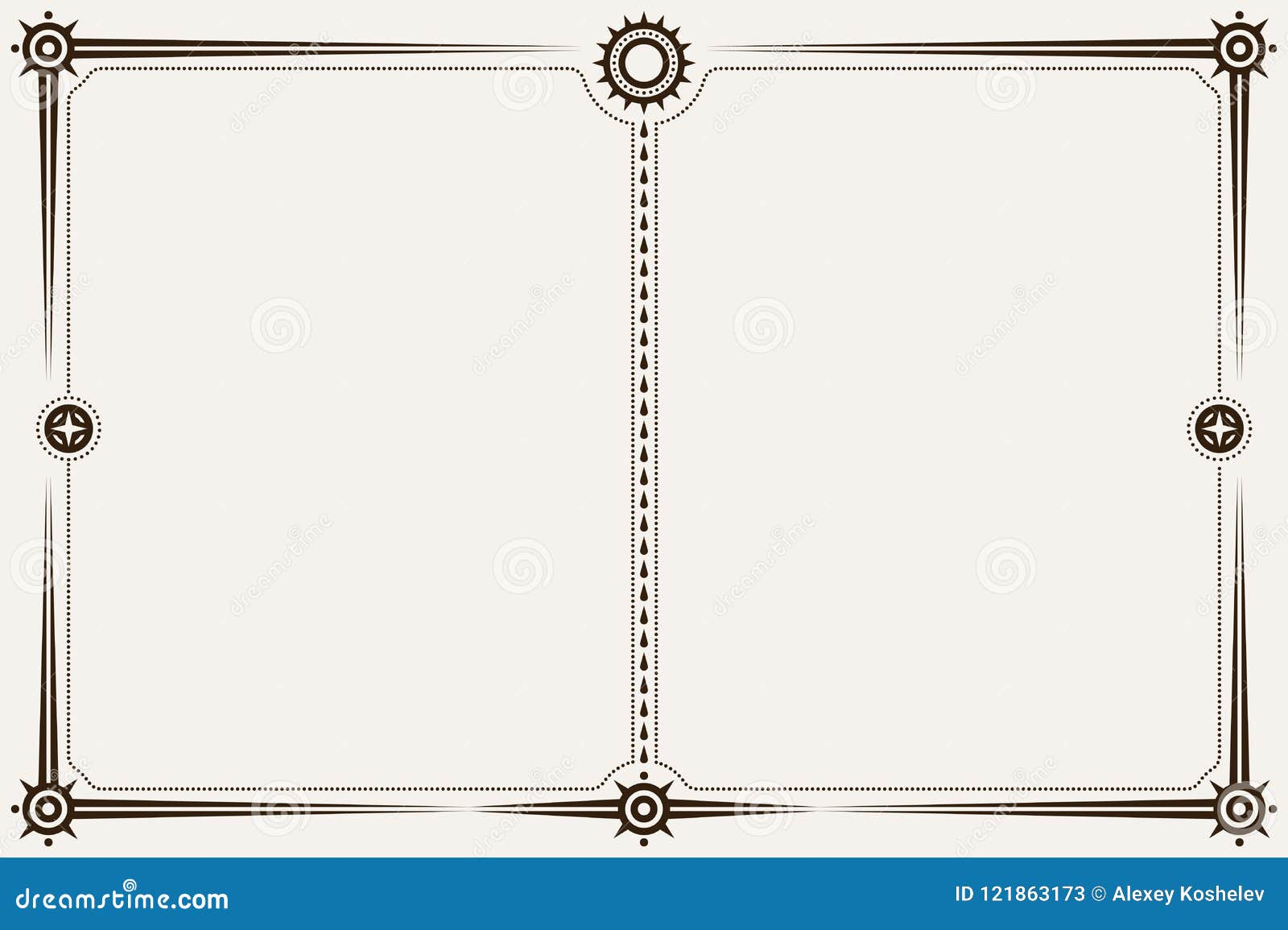 Frontière ou cadre d'orientation de paysage de Minimalistic. Frontière ou cadre d'orientation de paysage de Brown Minimalistic avec l'espace vide descripteur