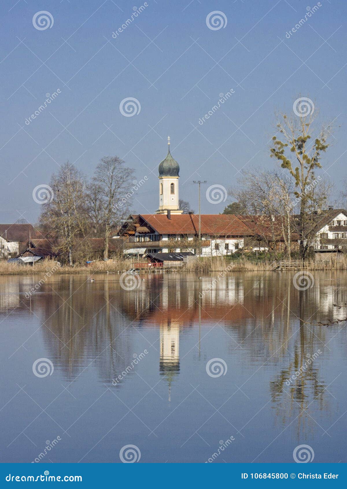 froschhausen lake near murnau in upper bavaria