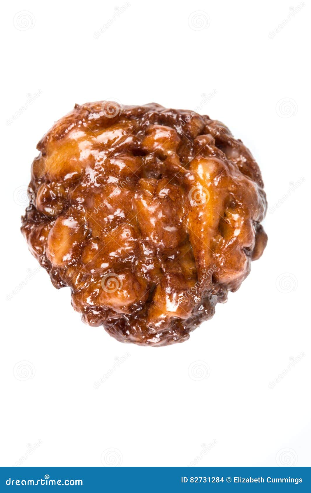Frosted apple fritter isolated on a white background