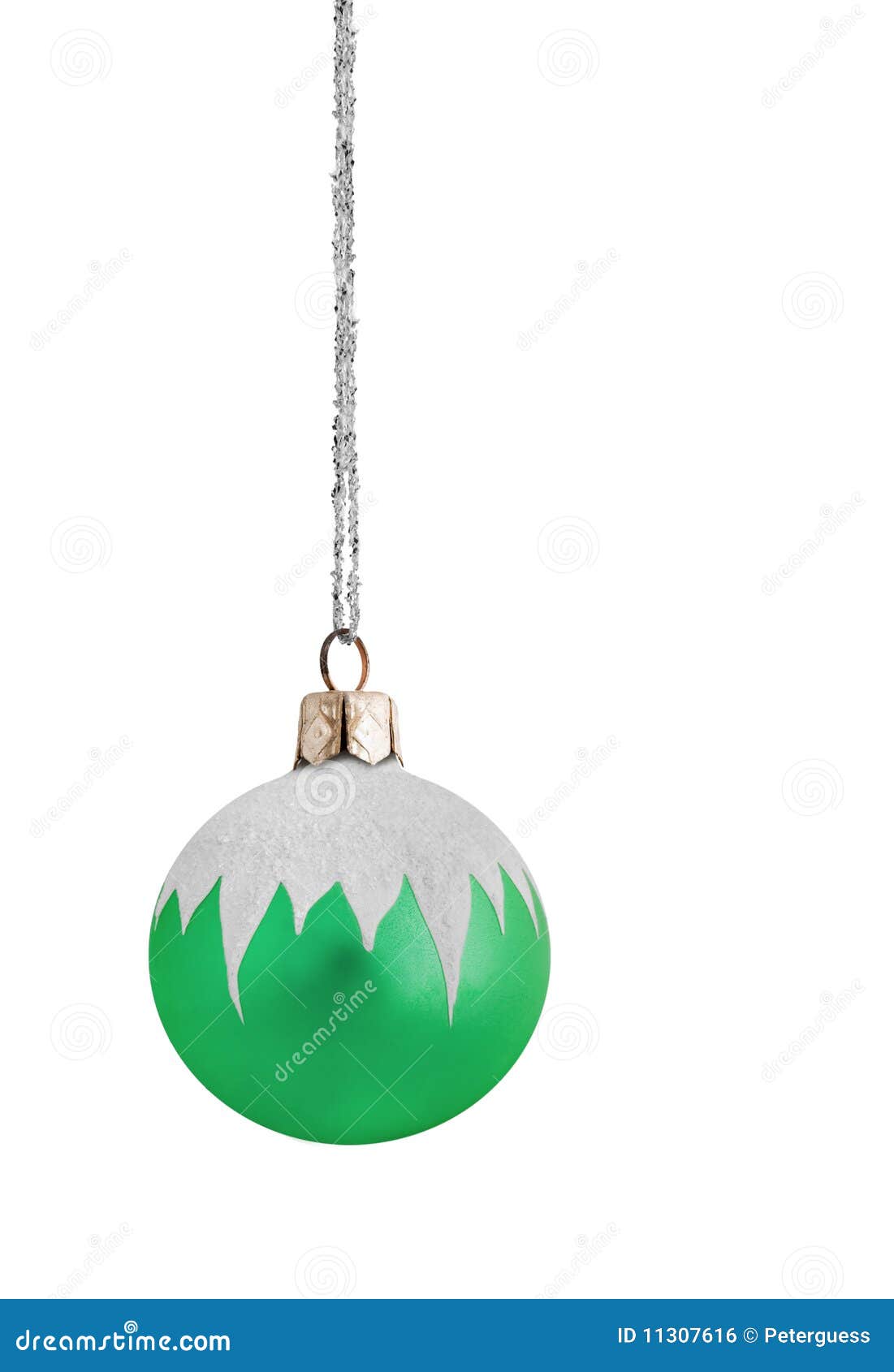 Frosted Light Green Christmas Bauble Stock Photo Image of green