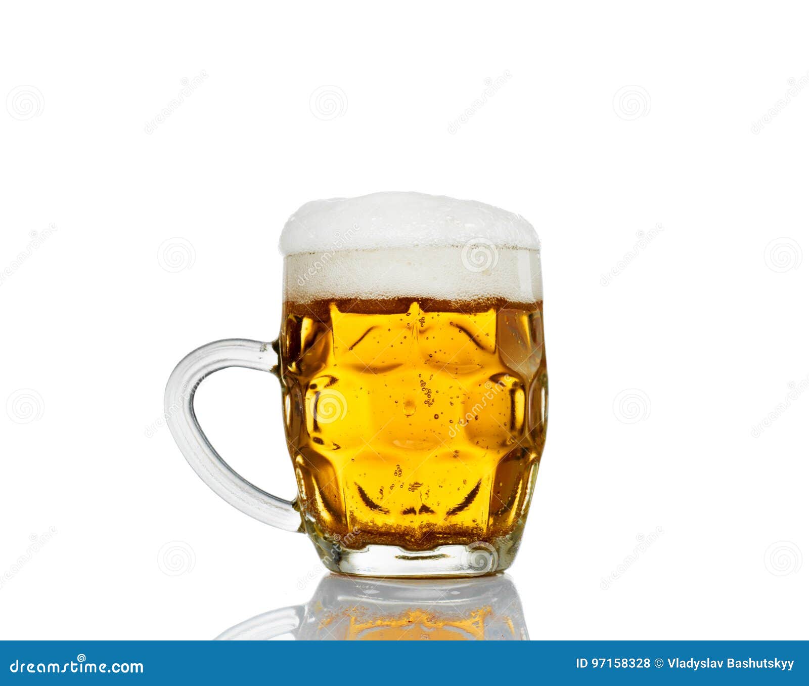 Frosty Mug of Beer Isolated on White Background Stock Photo - Image of