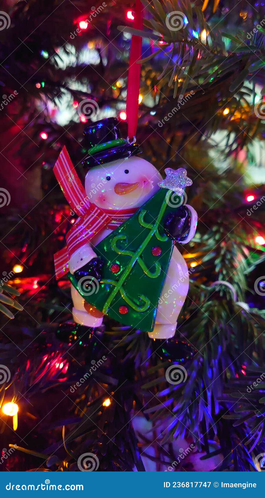 Frosty the Snowman Christmas Tree Decorantion Stock Image Image of