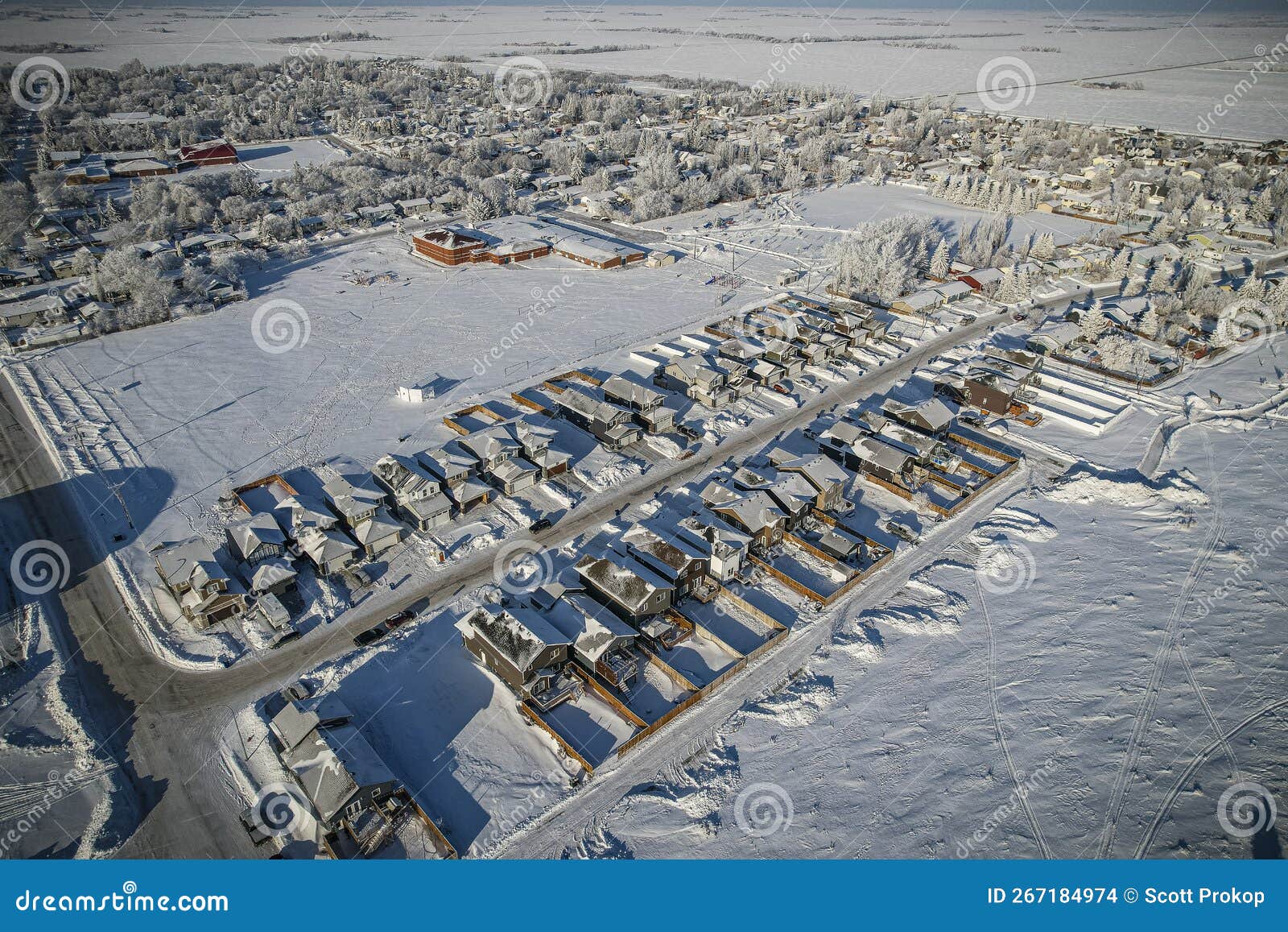 Frosty Winter Day in Dalmeny, Saskatchewan, Canada Stock Photo Image