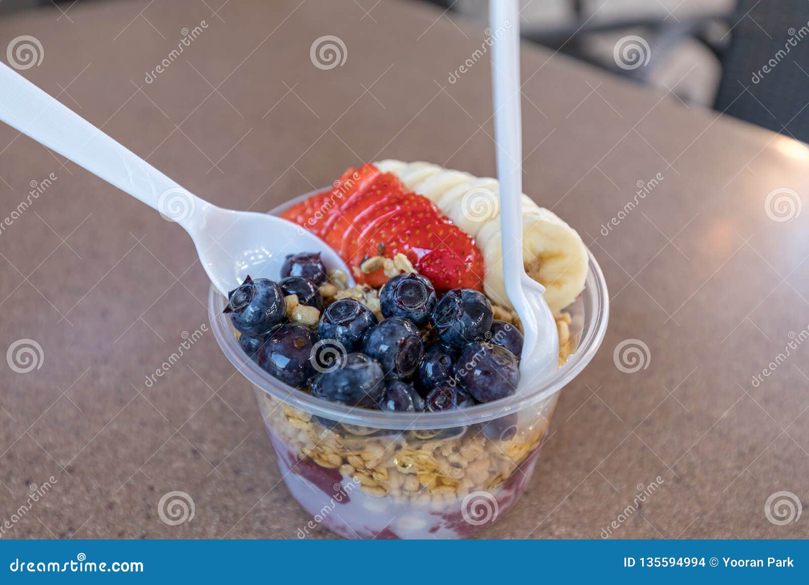Frozen Acai Bowl with Fresh Fruit Stock Photo Image of banana, milk