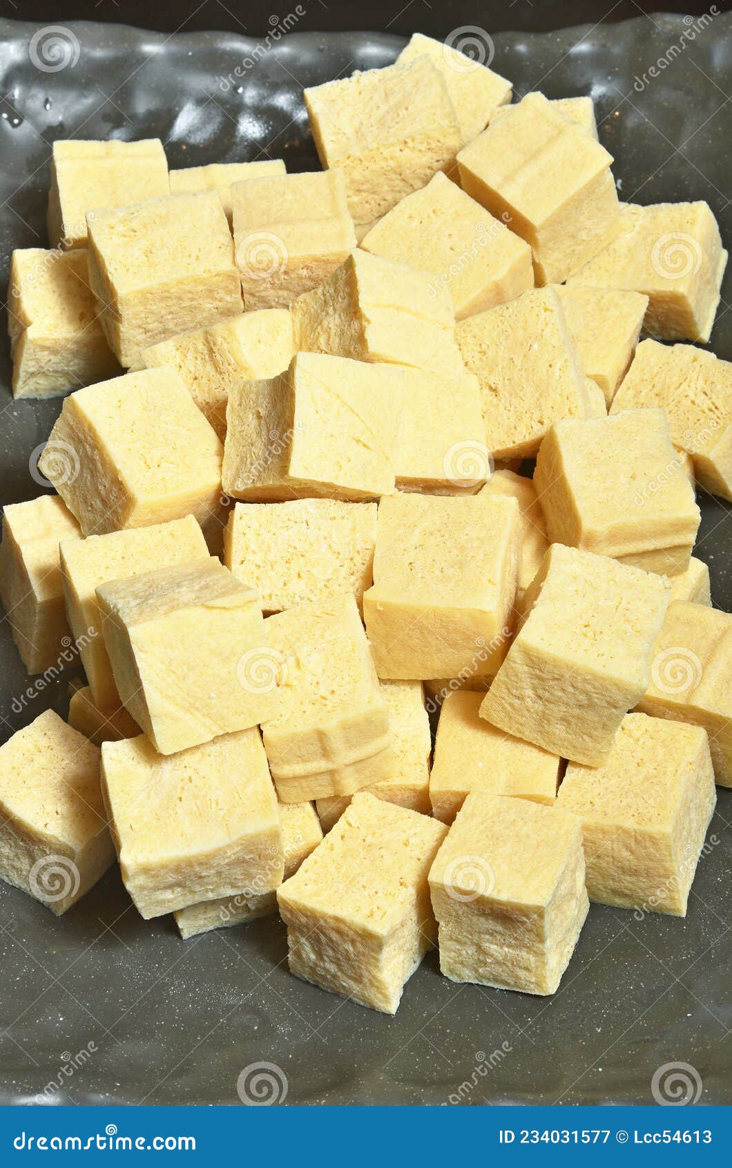 Frozen bean curd stock image. Image of sliced, brown 234031577