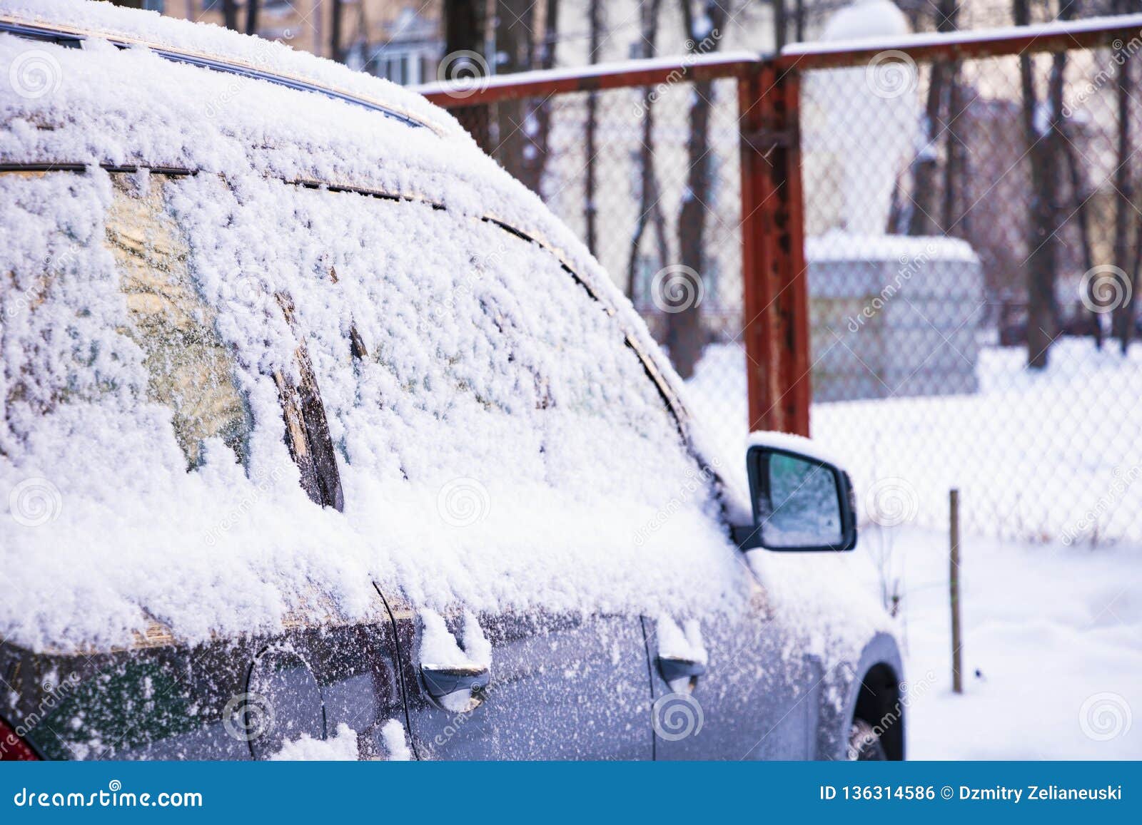 Frozen Car Door. Car Cold Winter. Background Stock Photo Image of