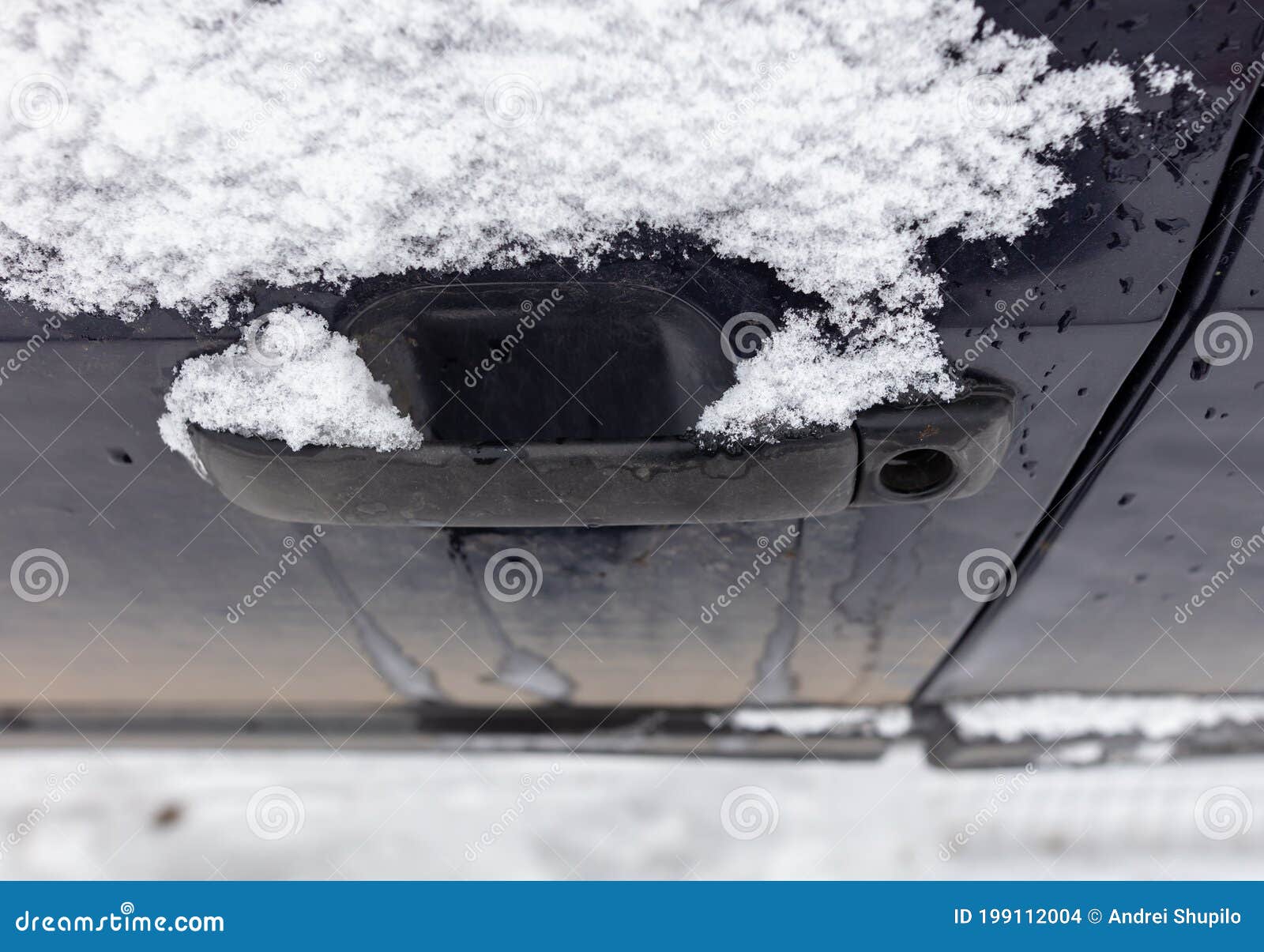 Frozen Car Door Handle in Winter Stock Photo Image of texture, window 199112004