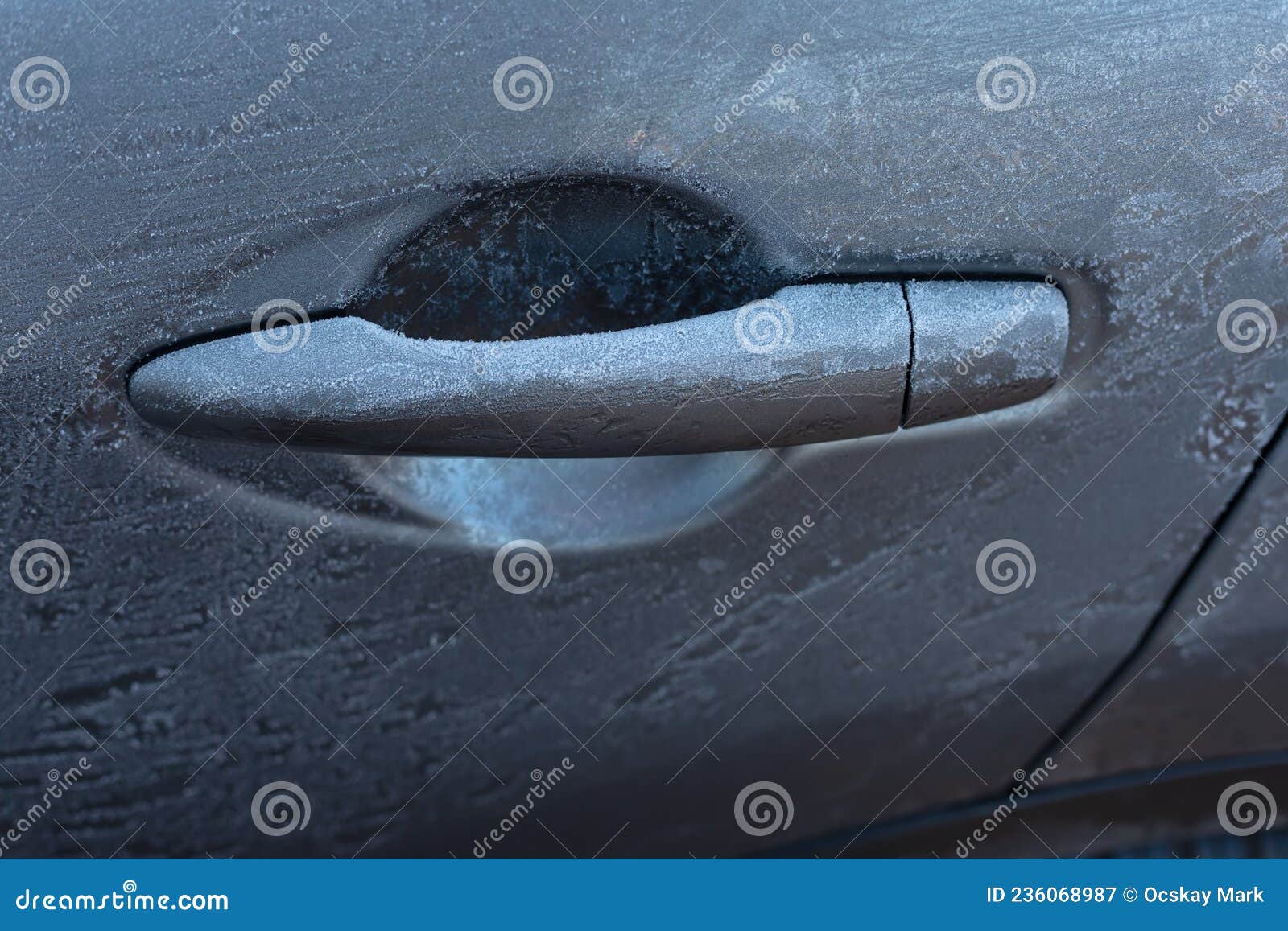Frozen car door stock image. Image of climate, black 236068987