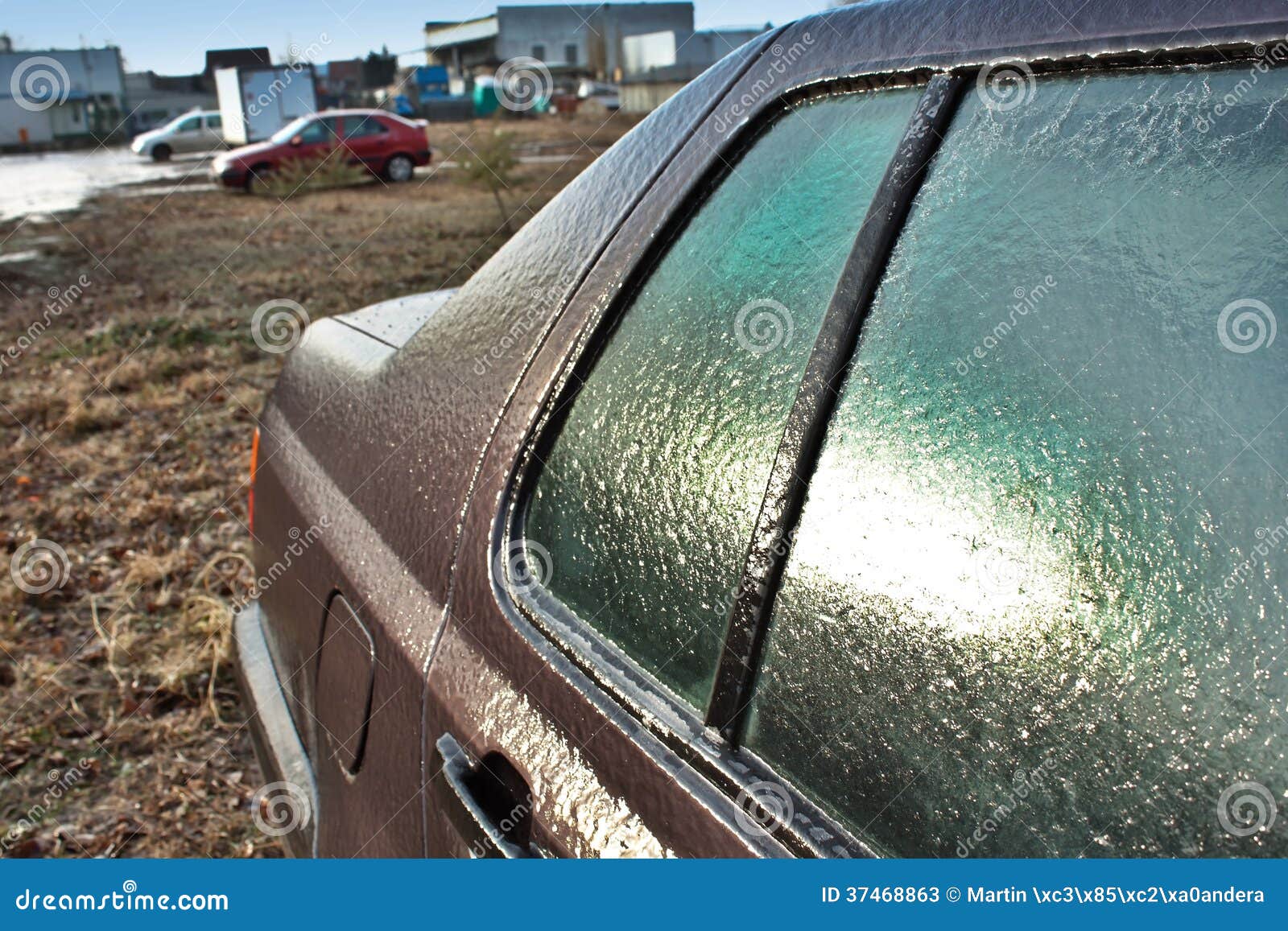 A frozen car stock image. Image of storm, warm, rain 37468863