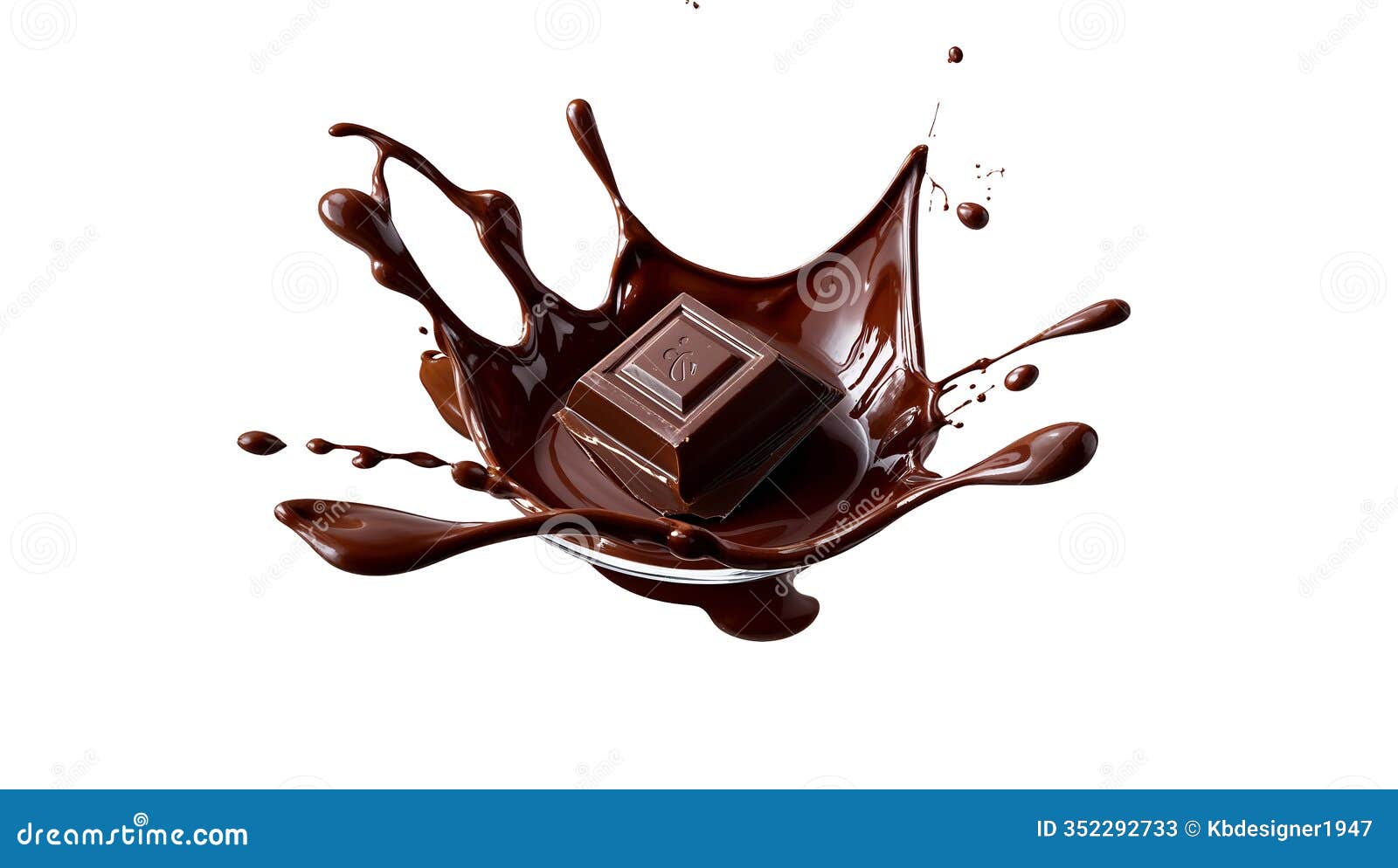 frozen chocolate splash  with rich texture on transparent background