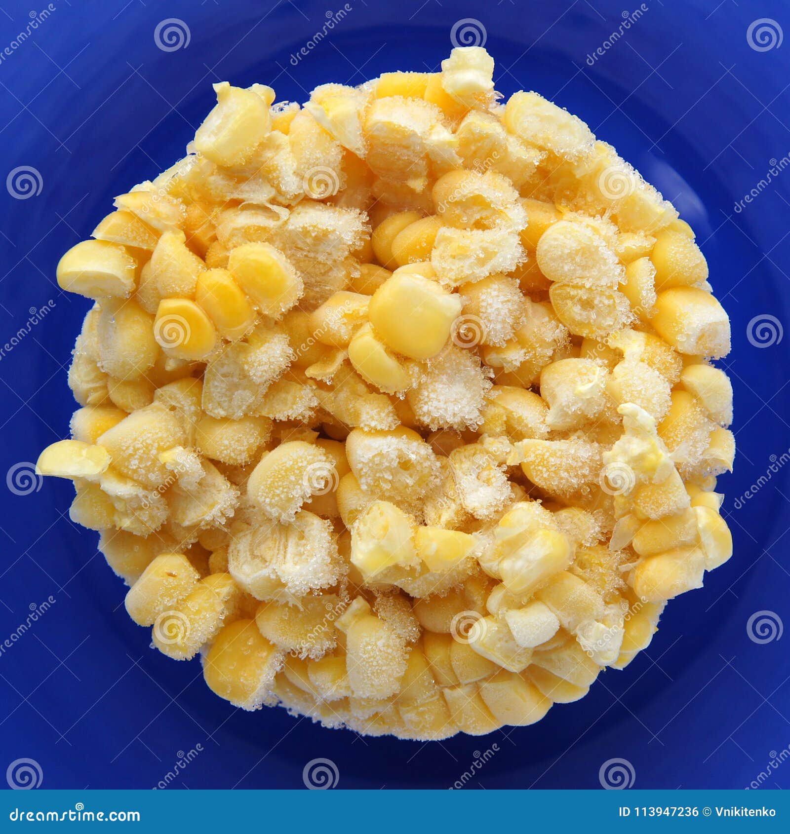 Frozen Corn with Ice Crystals Stock Photo Image of nutrition, cold