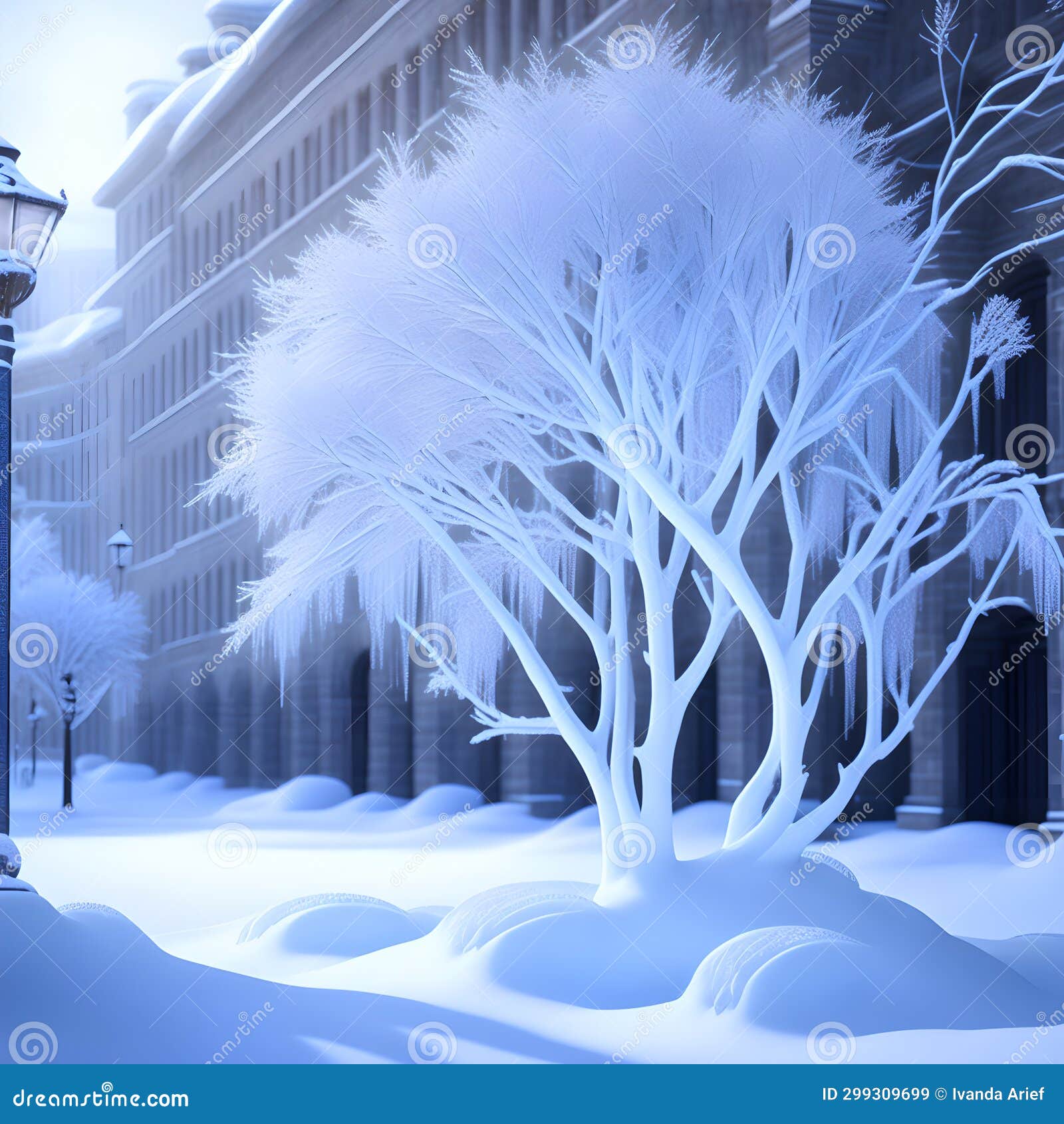 Frozen Elegance Tree Christmas Wallpaper Stock Image Image of spruce