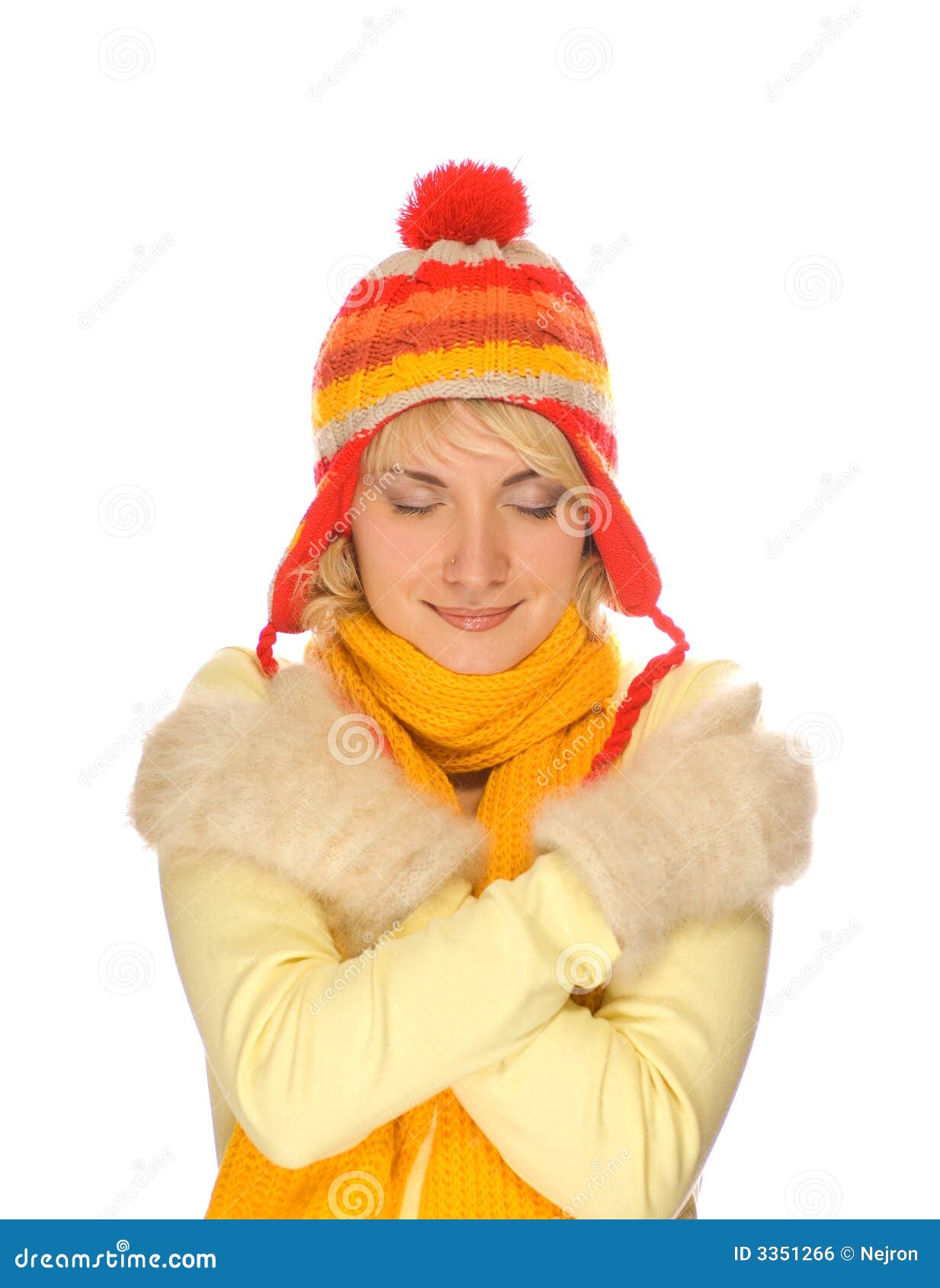 Frozen Girl In Winter Clothing Stock Photo Image of freeze, colorful