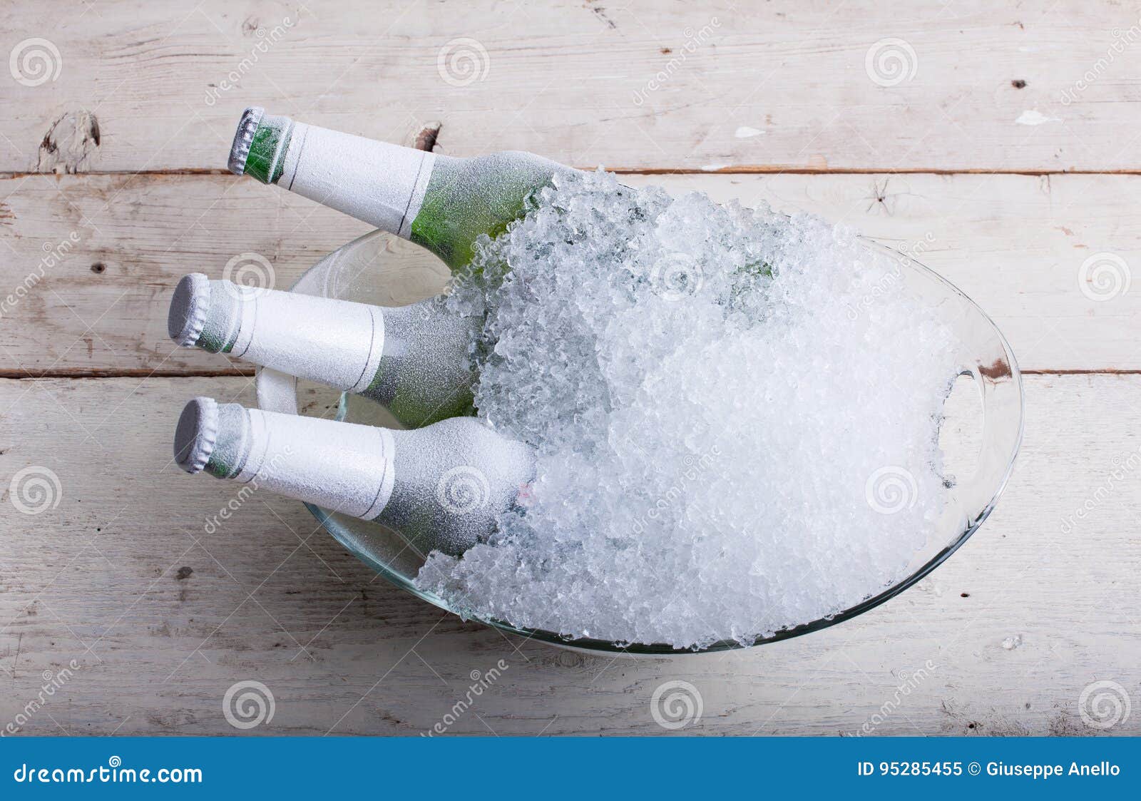 Frozen Glass Bottles of Beer Stock Image Image of quenching, beverage