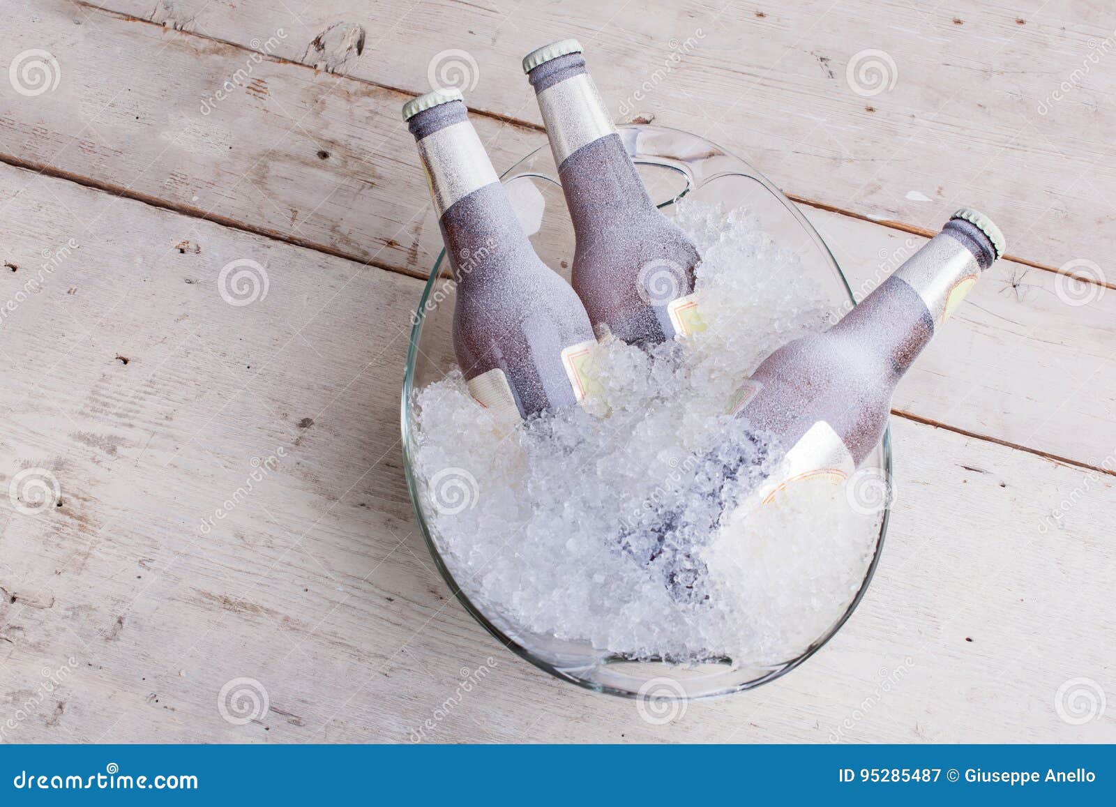 Frozen Glass Bottles of Beer Stock Image Image of cold, alcoholic