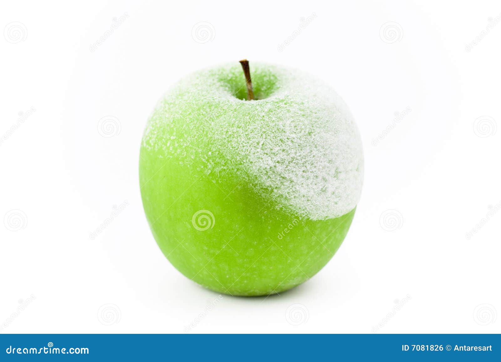 Fresh Green Apple Concept with Frozen Granny Smith Stock Photo Image