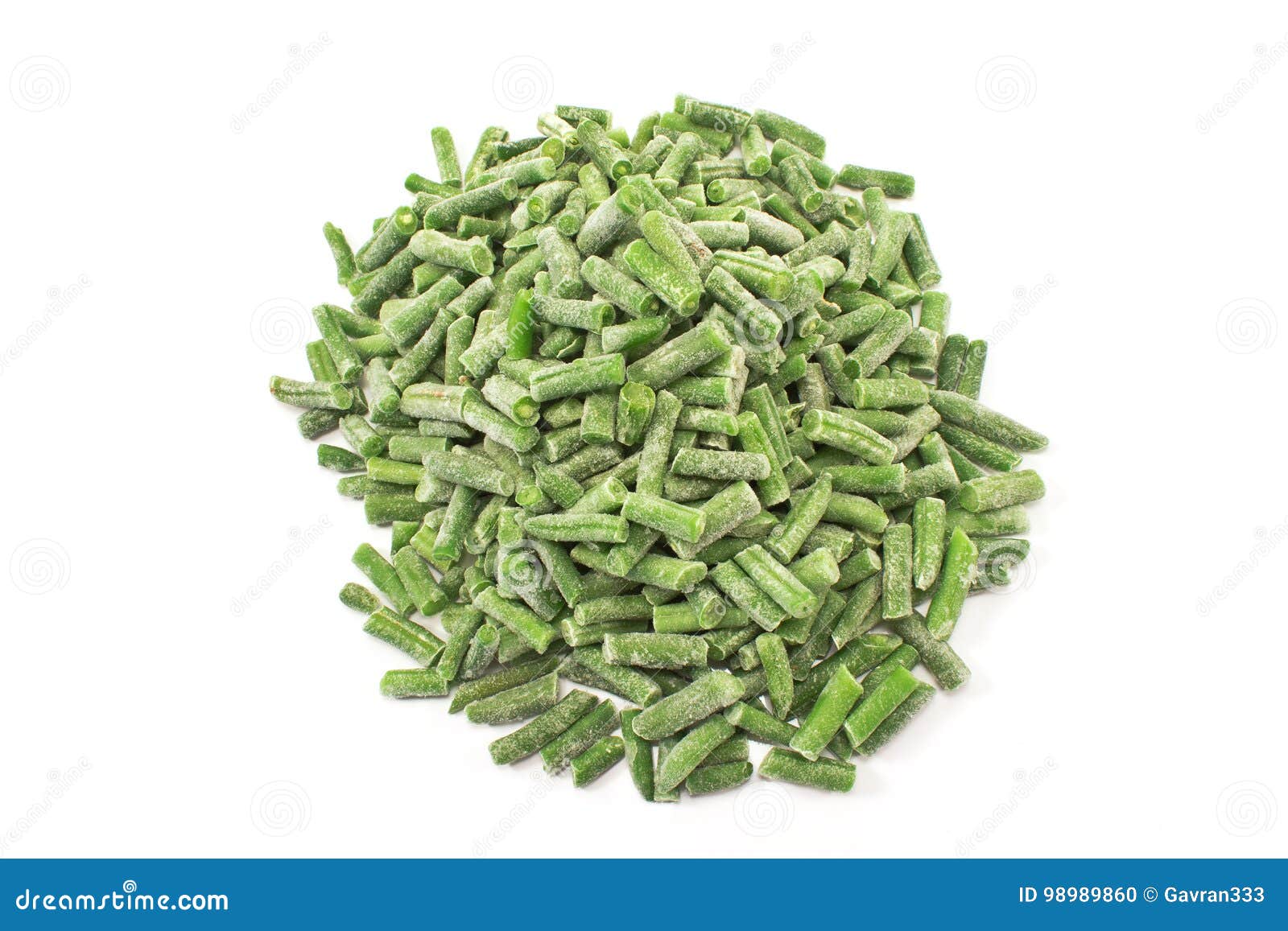 Frozen Green Beans Vegetable Haricot Vert Isolated on White Stock Photo