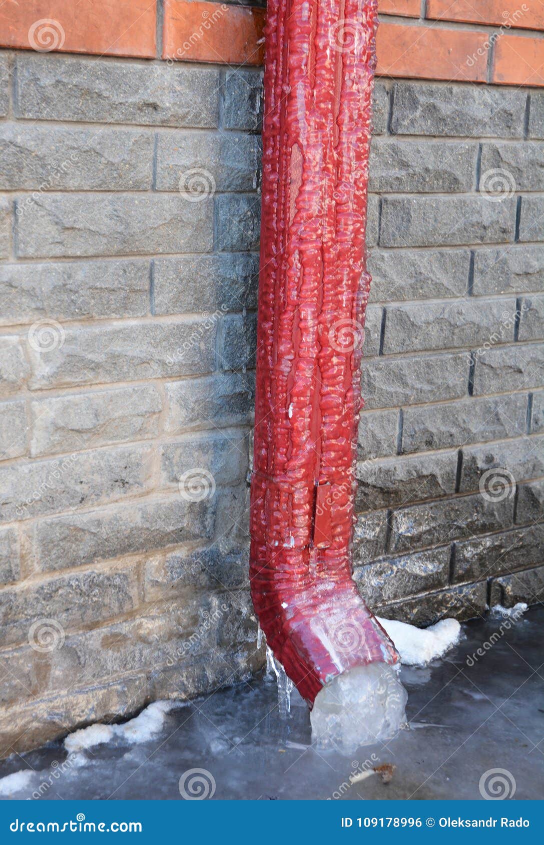 Frozen Gutter or Downspout. Gutters and Downspouts Sometimes Freeze