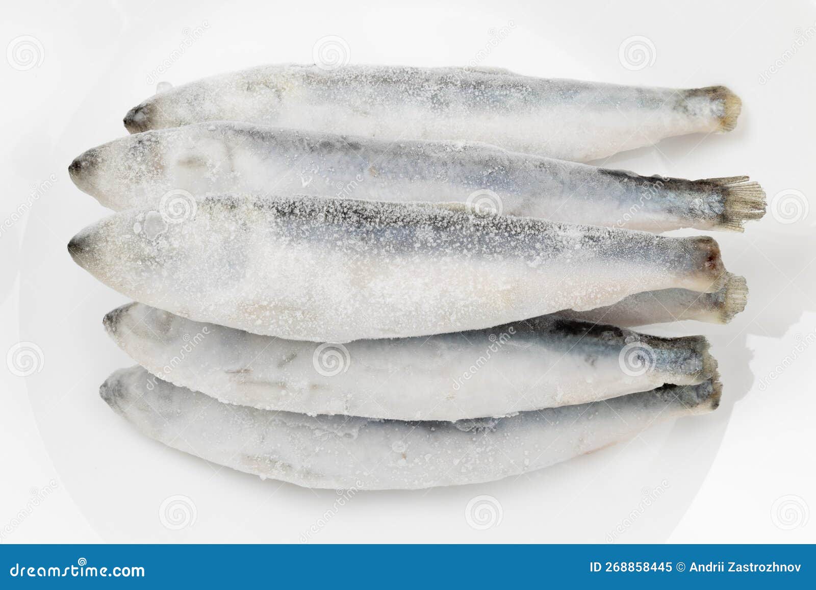 Frozen Herring. Frozen Group Of Fish. Iced Atlantic Fish. Herrings
