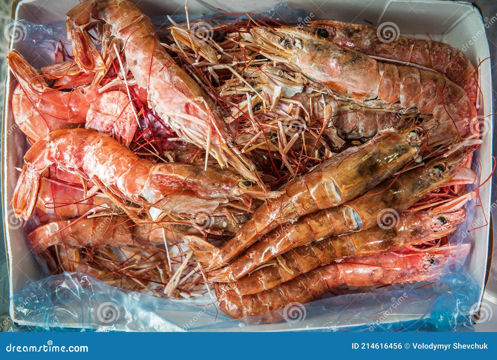 Frozen king prawns stock photo. Image of market, supermarket 214616456