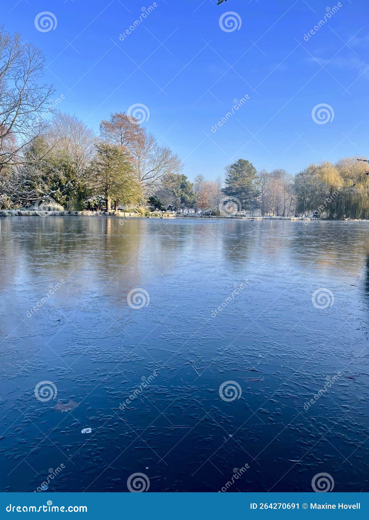 Frozen lake in winter stock image. Image of summer, frozen 264270691